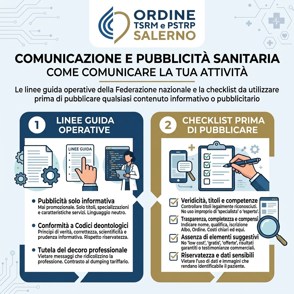 Comunicazione e pubblicità sanitaria: approvate le Linee guida operative e la Checklist di autovalutazione